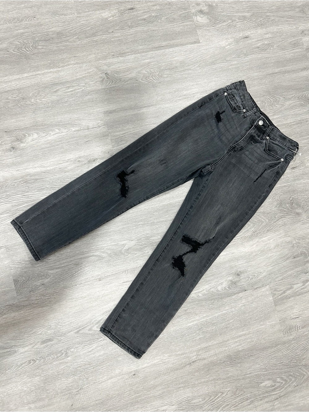 Fashion Nova Black Distressed Boyfriend Jeans